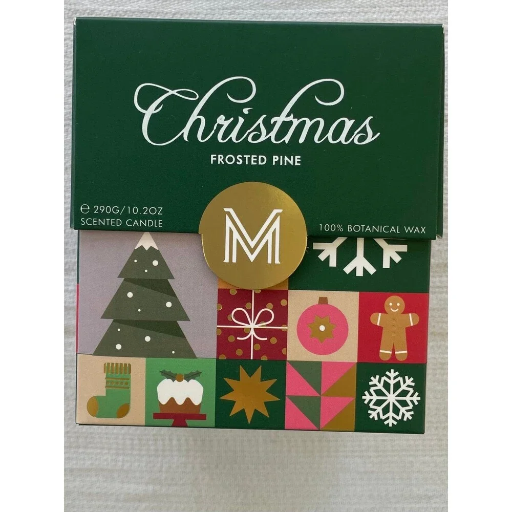 M&SENSE Christmas Collection Scented Candle Frosted Pine - New In Box